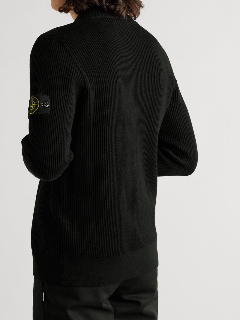 Stone Island Full Zip Cardigan 'Black Charcoal'