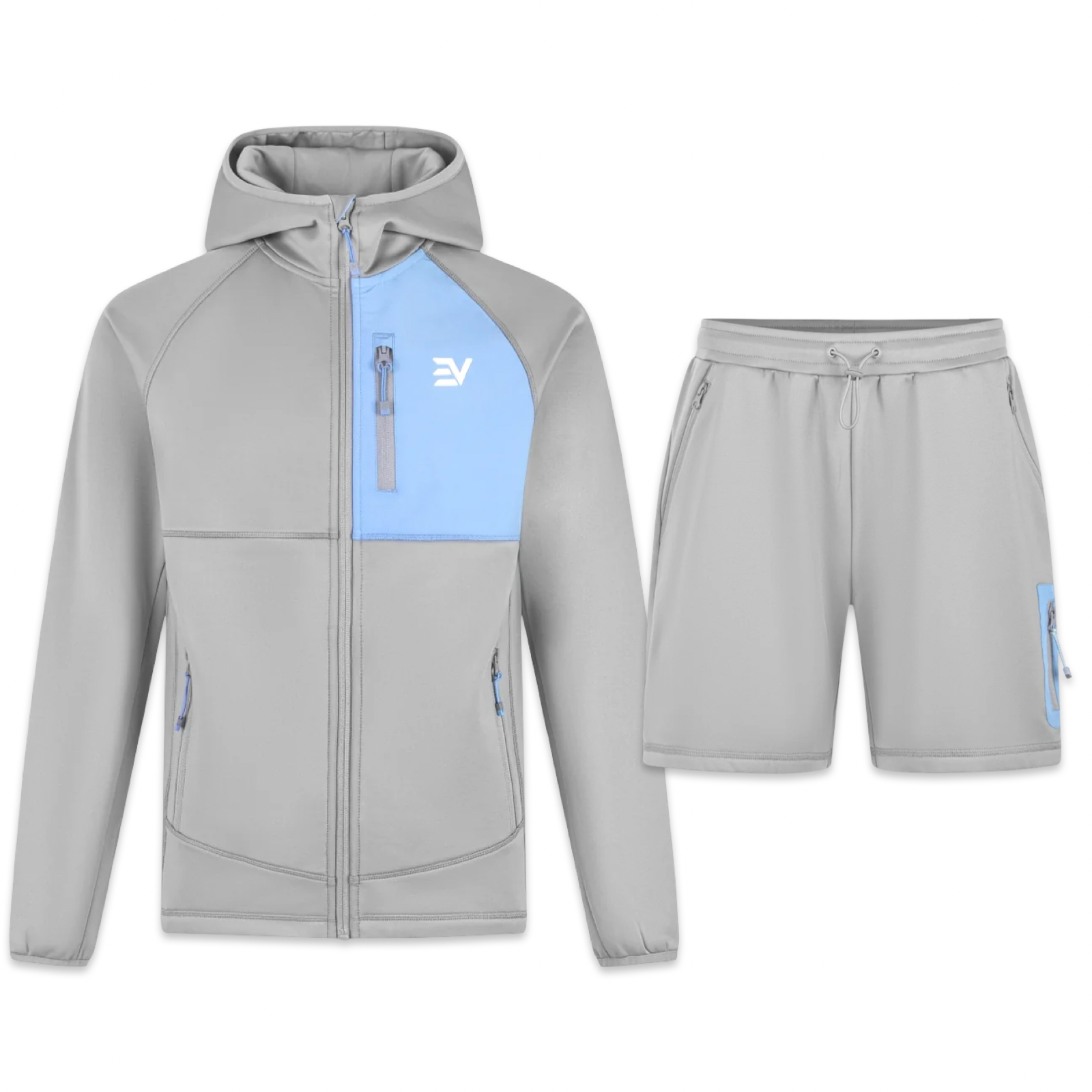 Envi-1 Edge Hoodie & Shorts Set ‘Grey/Blue’