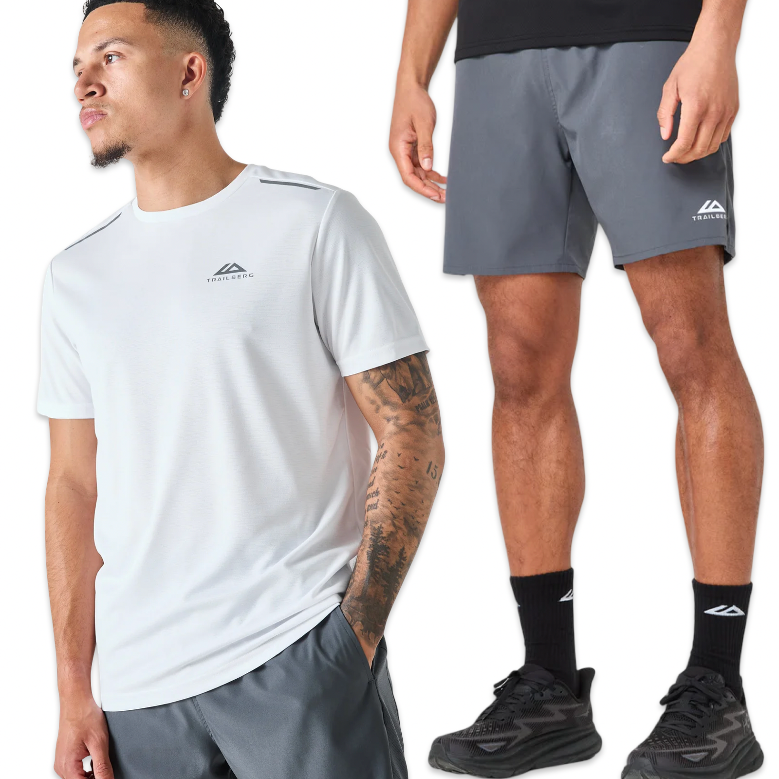 Trailberg Endura T-Shirt & Shorts Set ‘White & Iron Grey’