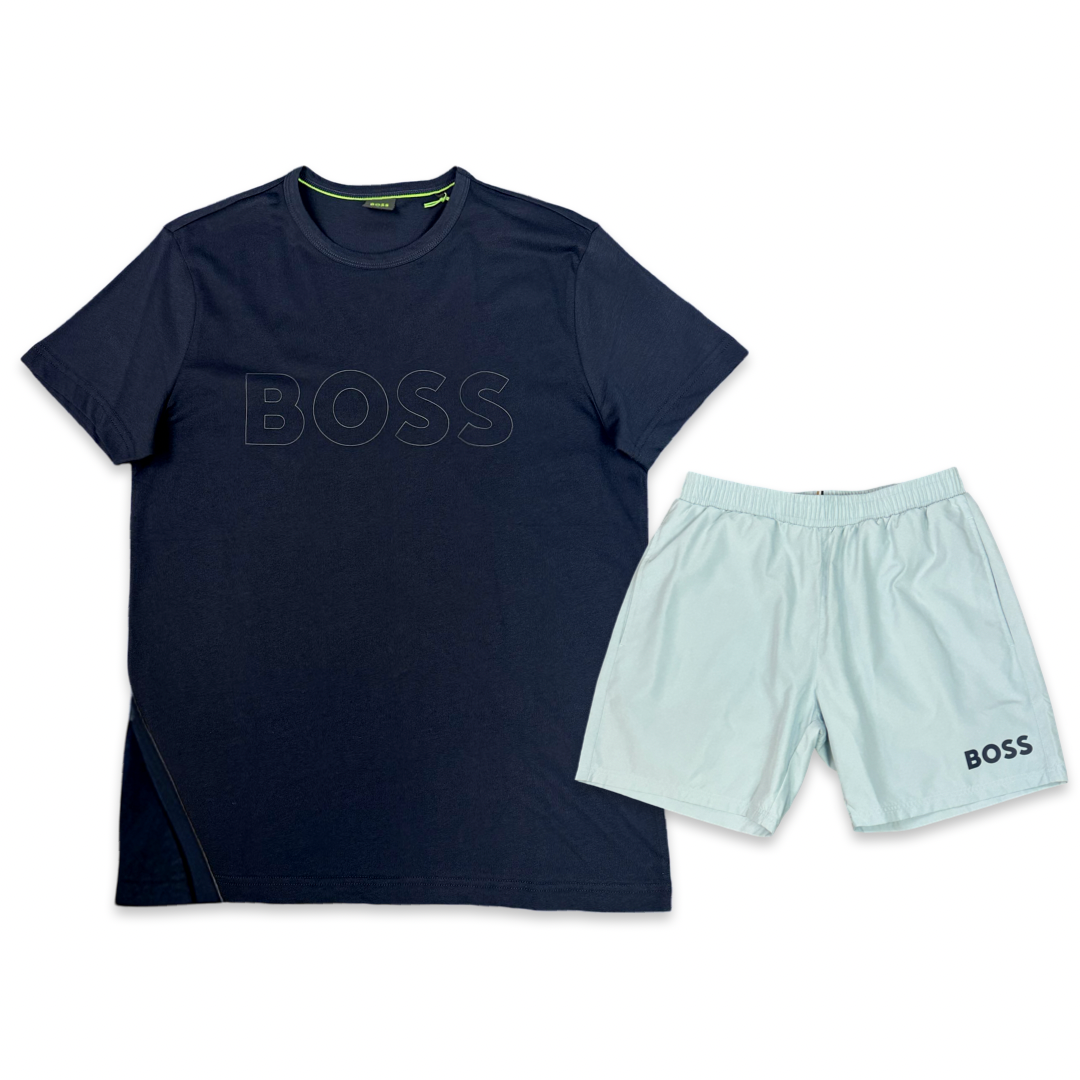 Hugo Boss T-Shirt Shorts Set 'Navy Baby Blue'