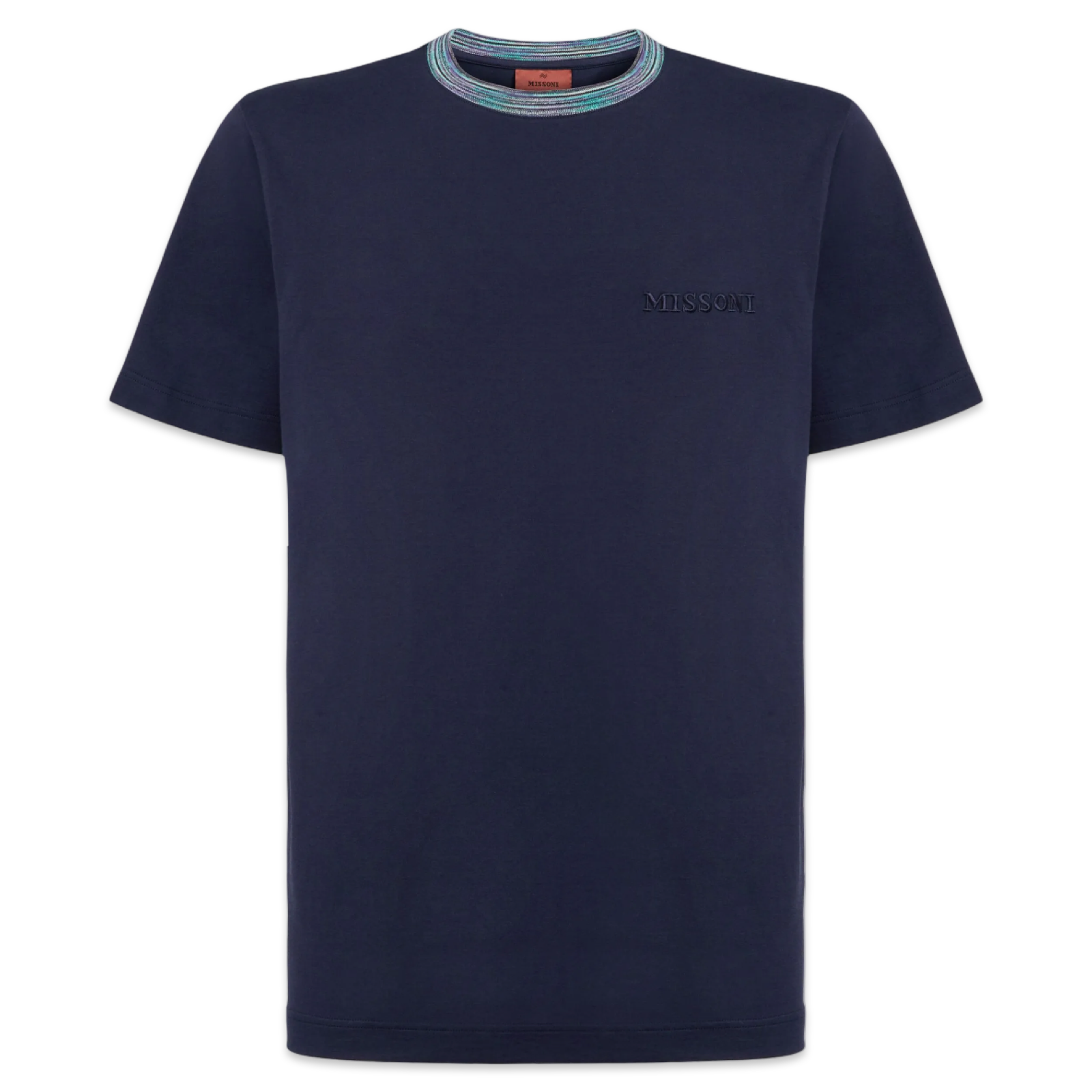 Missoni Striped Collar T-Shirt 'Navy’
