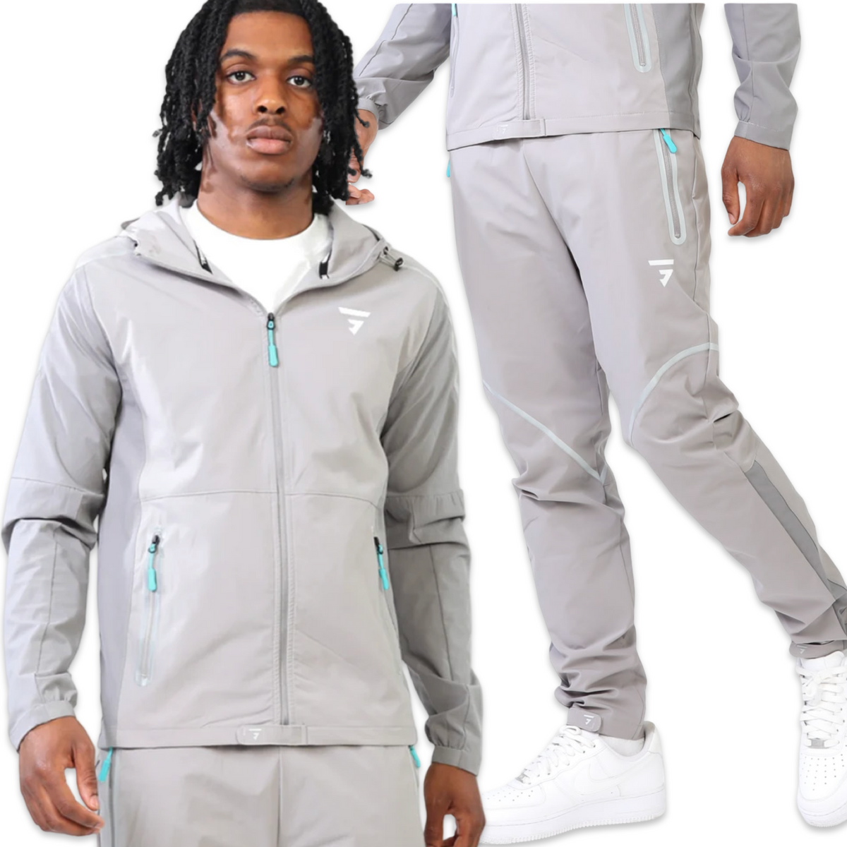 Griid Reflect Tracksuit 'Light Grey/Aqua’