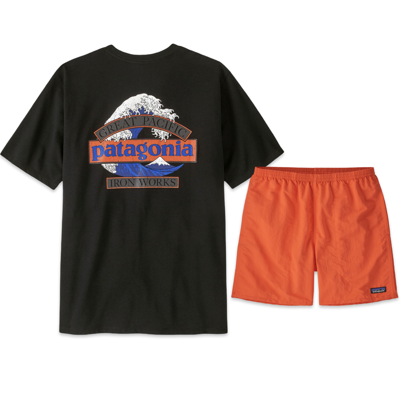 Patagonia Tee & Shorts Set 'Orange/Black'