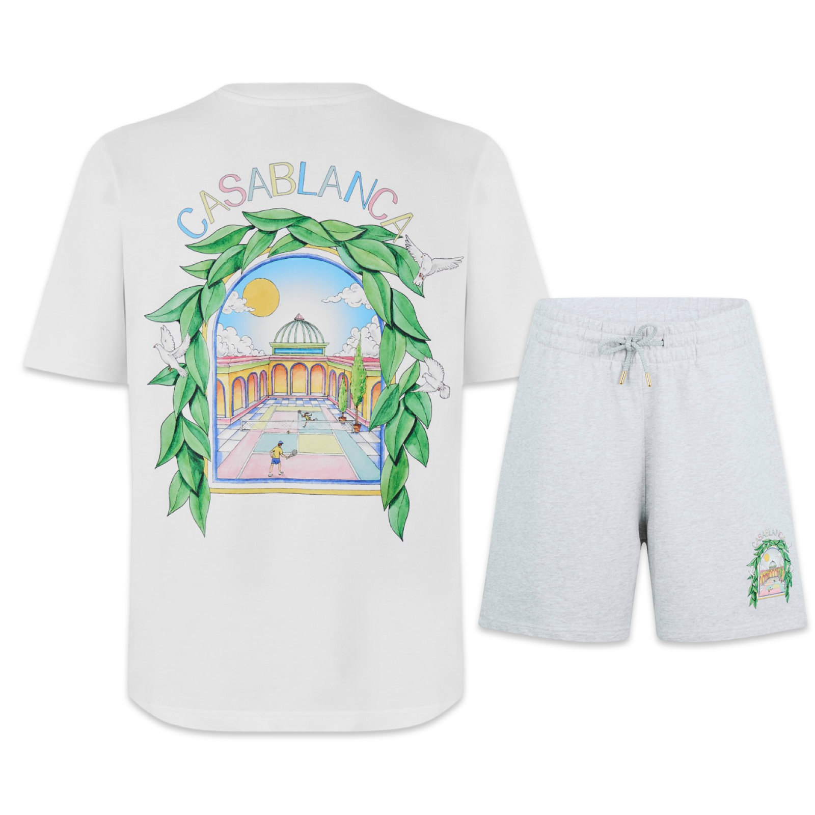 Casablanca Shorts & Tee Set 'Grey & White’