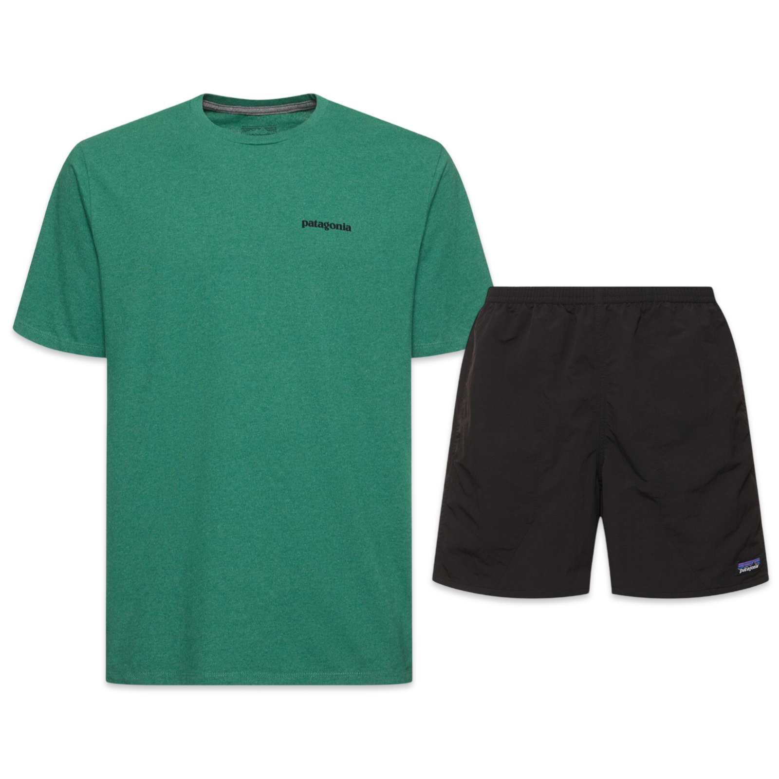 Patagonia Shorts & Tee Set ‘Green & Black’