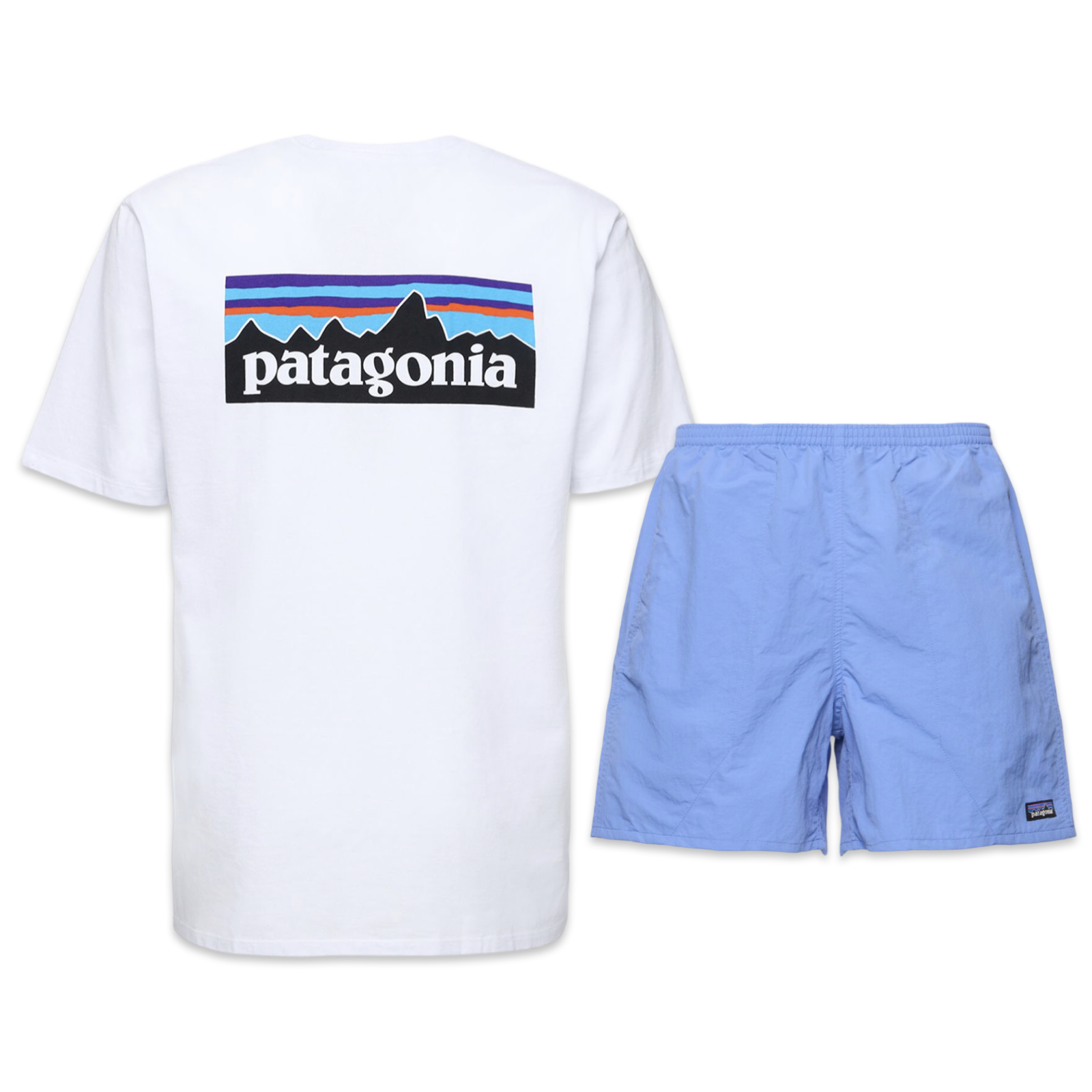 Patagonia Shorts & Tee Set ‘Ice White & Baby Blue’