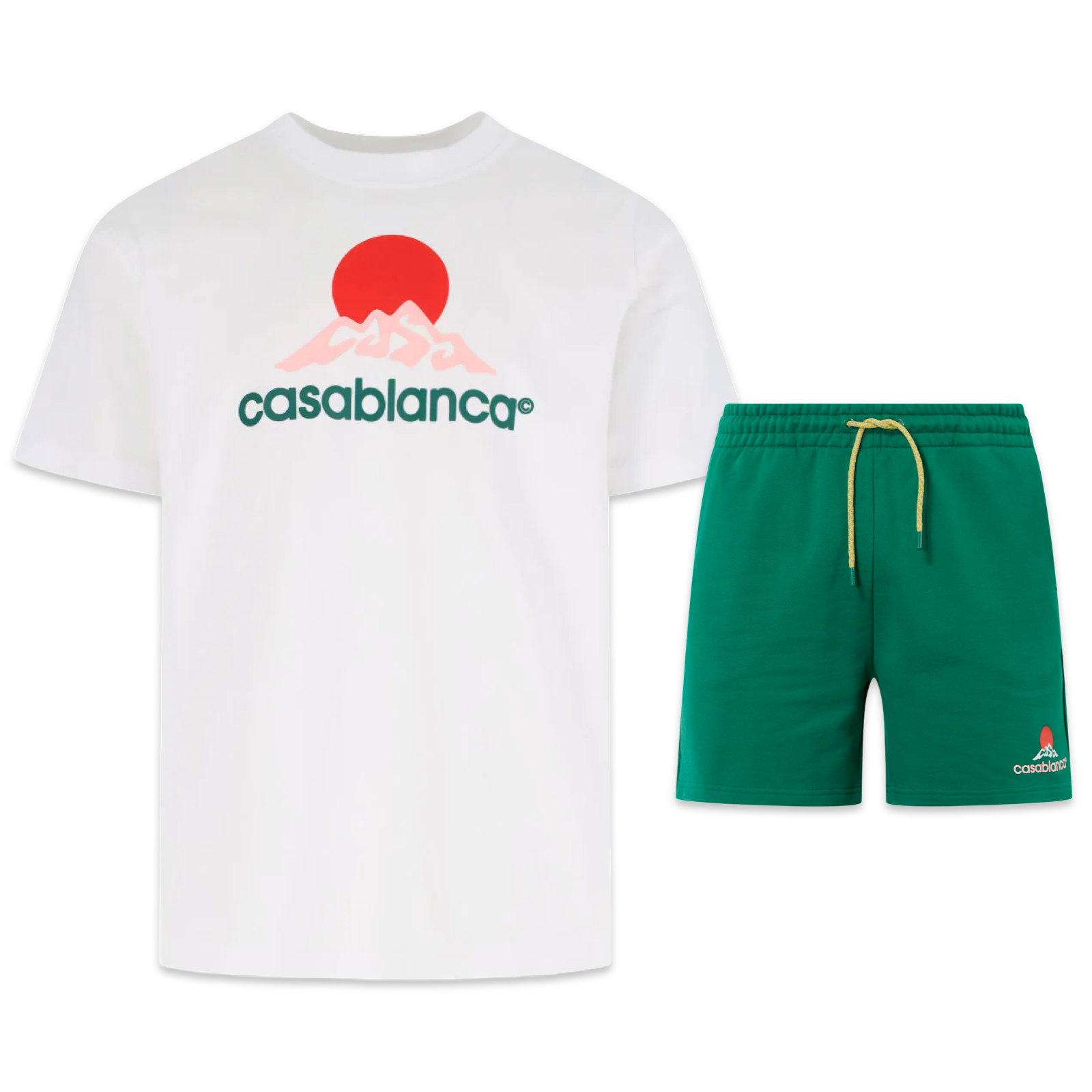 Casablanca Mountain Shorts & Tee Set 'White/Green'