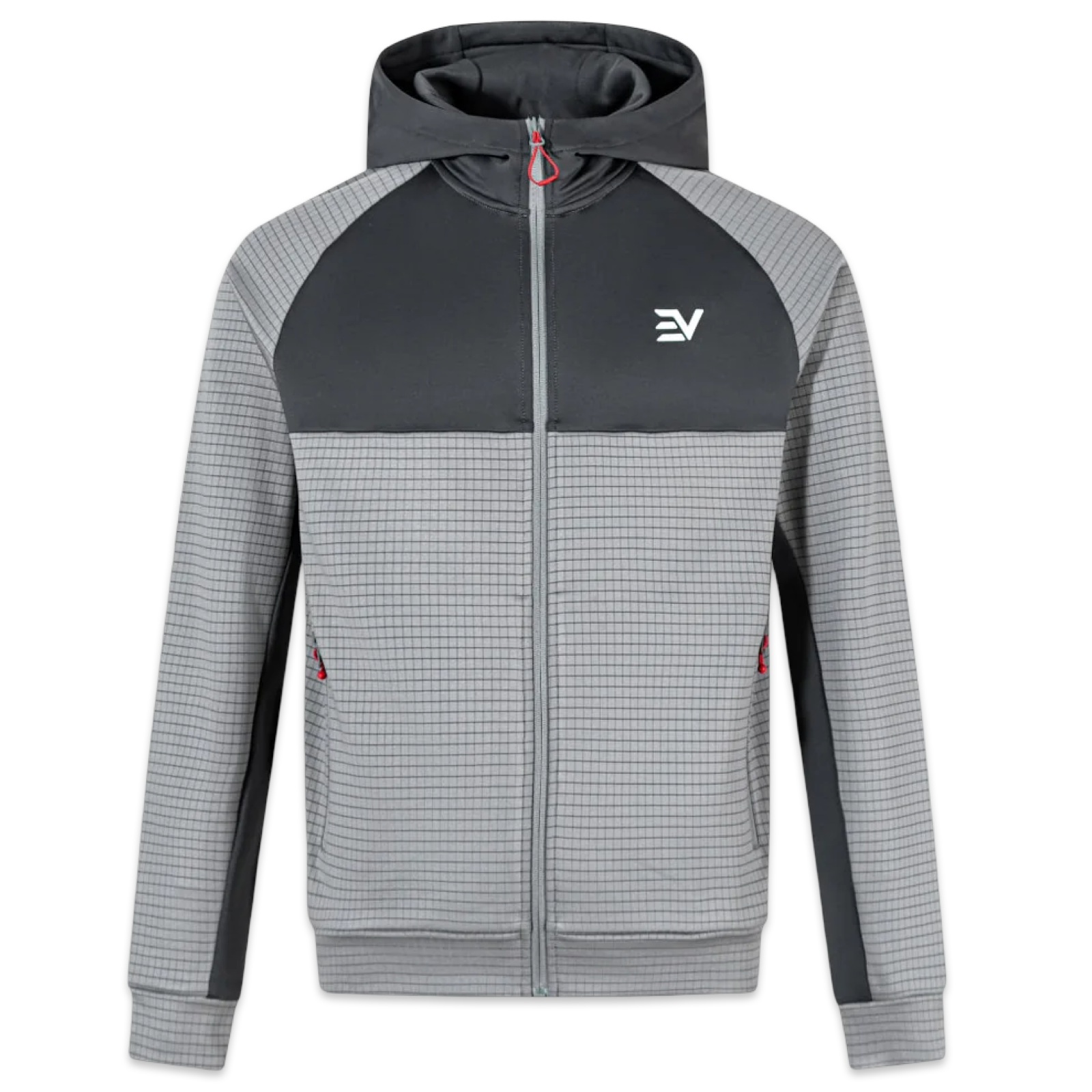 Envi-1 Metric Fleece Track Jacket ‘Light Grey /Dark Grey/ Red’