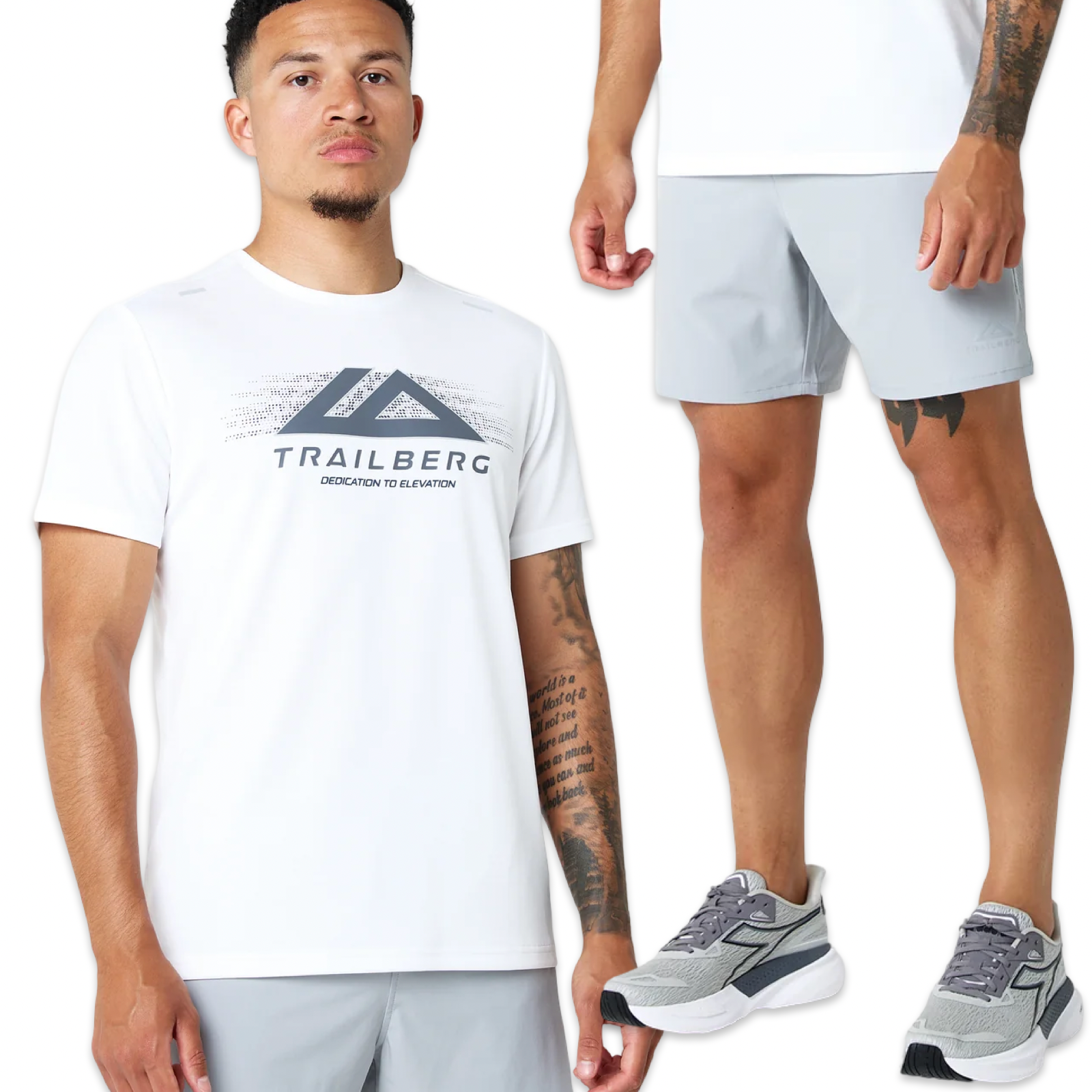 Trailberg Movement T-Shirt & Shorts Set ‘White Lunar’