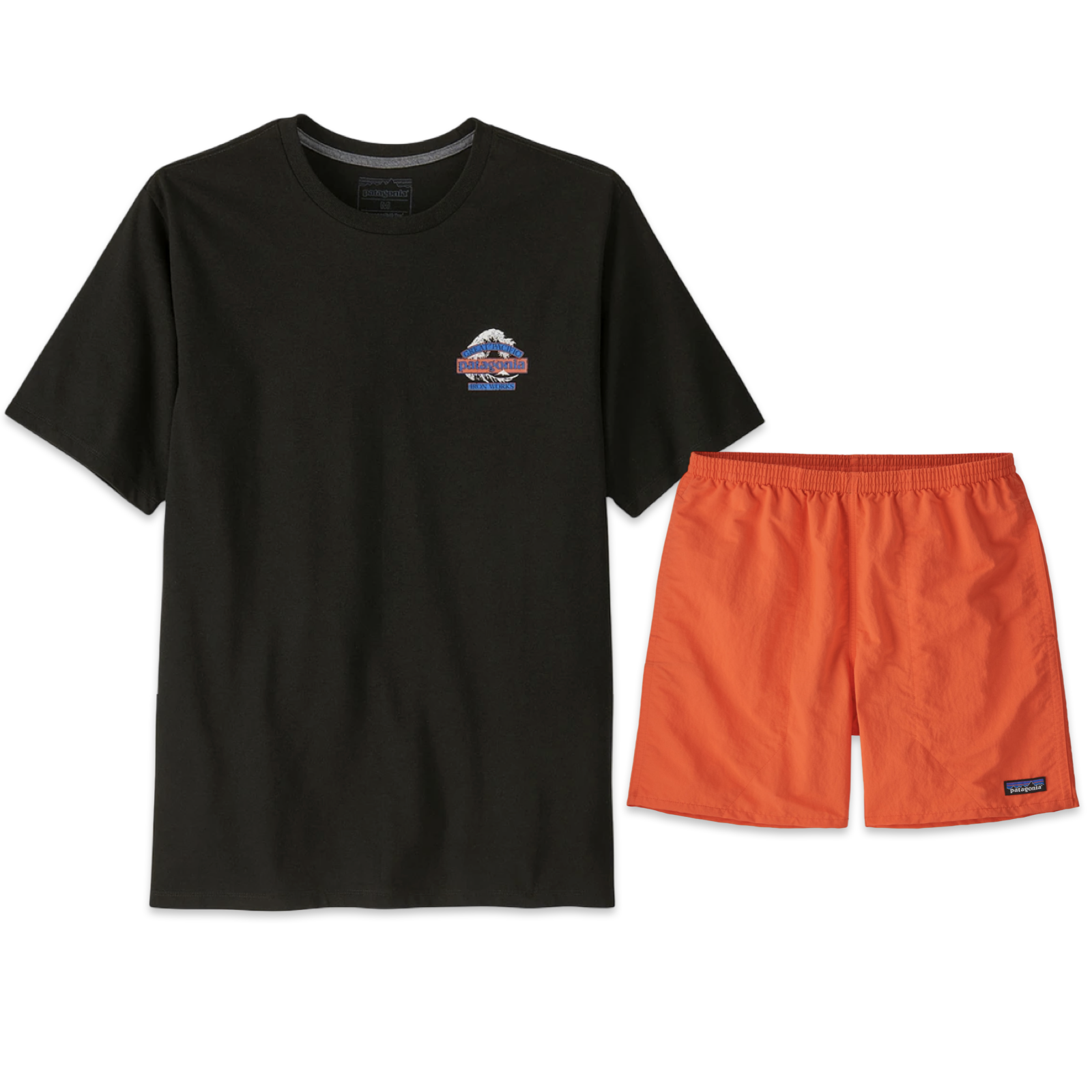 Patagonia Tee & Shorts Set 'Orange/Black'