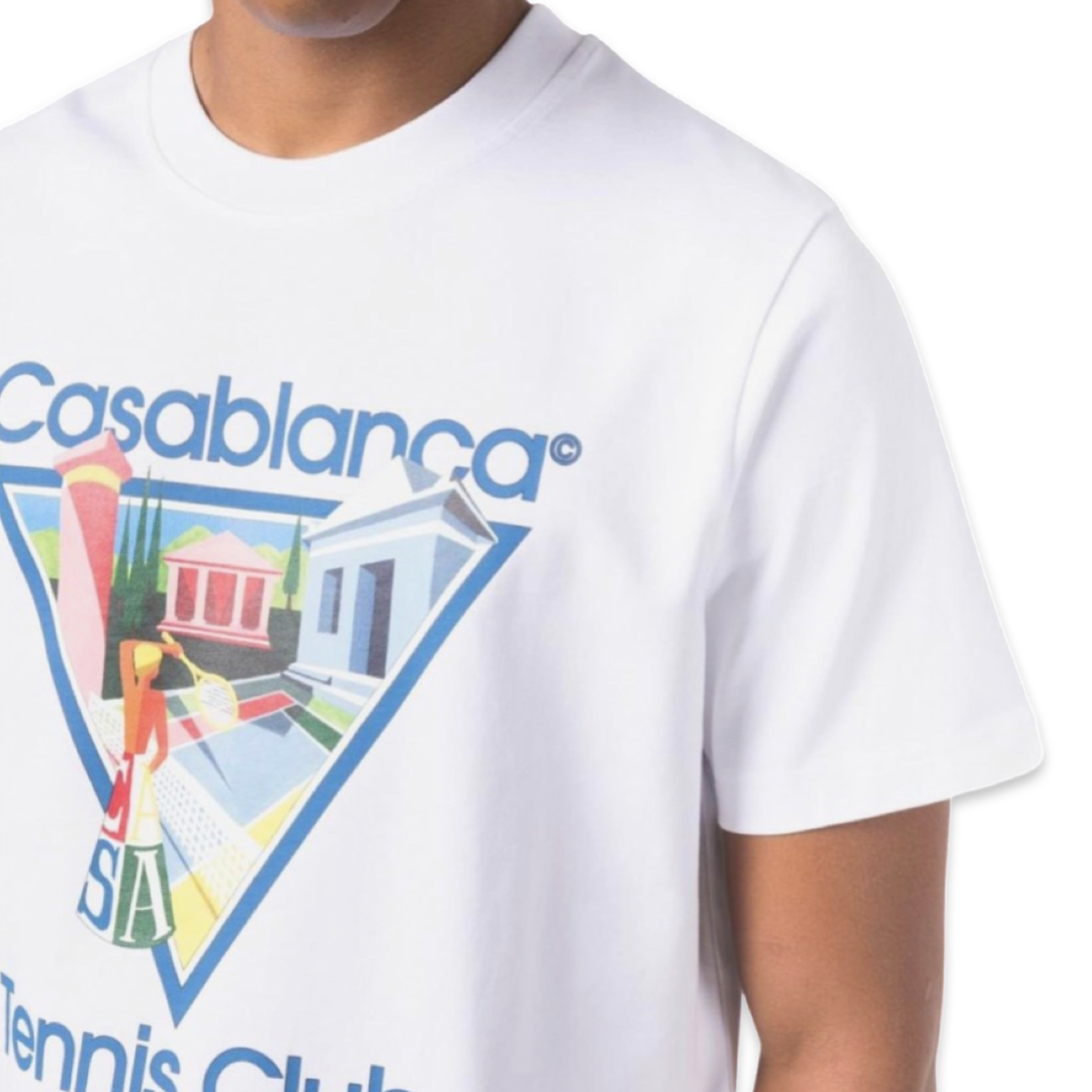 T-shirt Casablanca Tennis Club 'Blanc & Bleu'