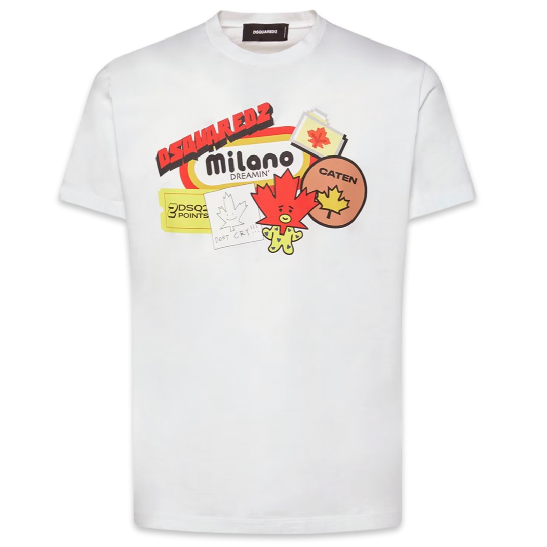 Tシャツ・カットソー Dsquared2 White T-Shirt With Logo Patch IMG_9984_grande.jpg?v=1740332106