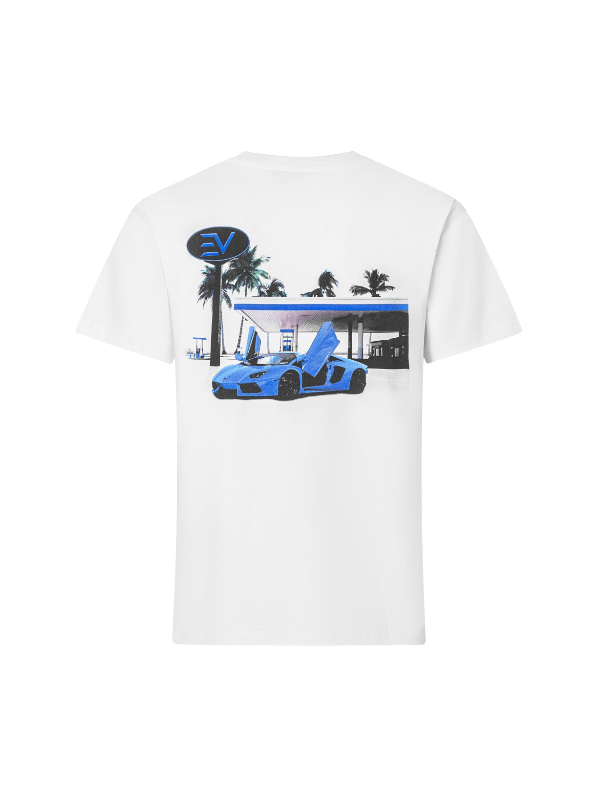 Envi-1 EV Gas Station T-shirt 'White/Blue'