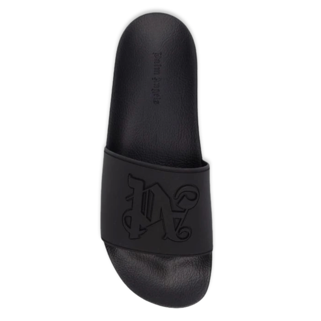 Claquettes à monogramme Palm Angels 'Noir'