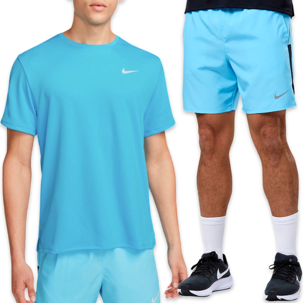 Nike T-Shirt & Shorts Set 'Aqua'