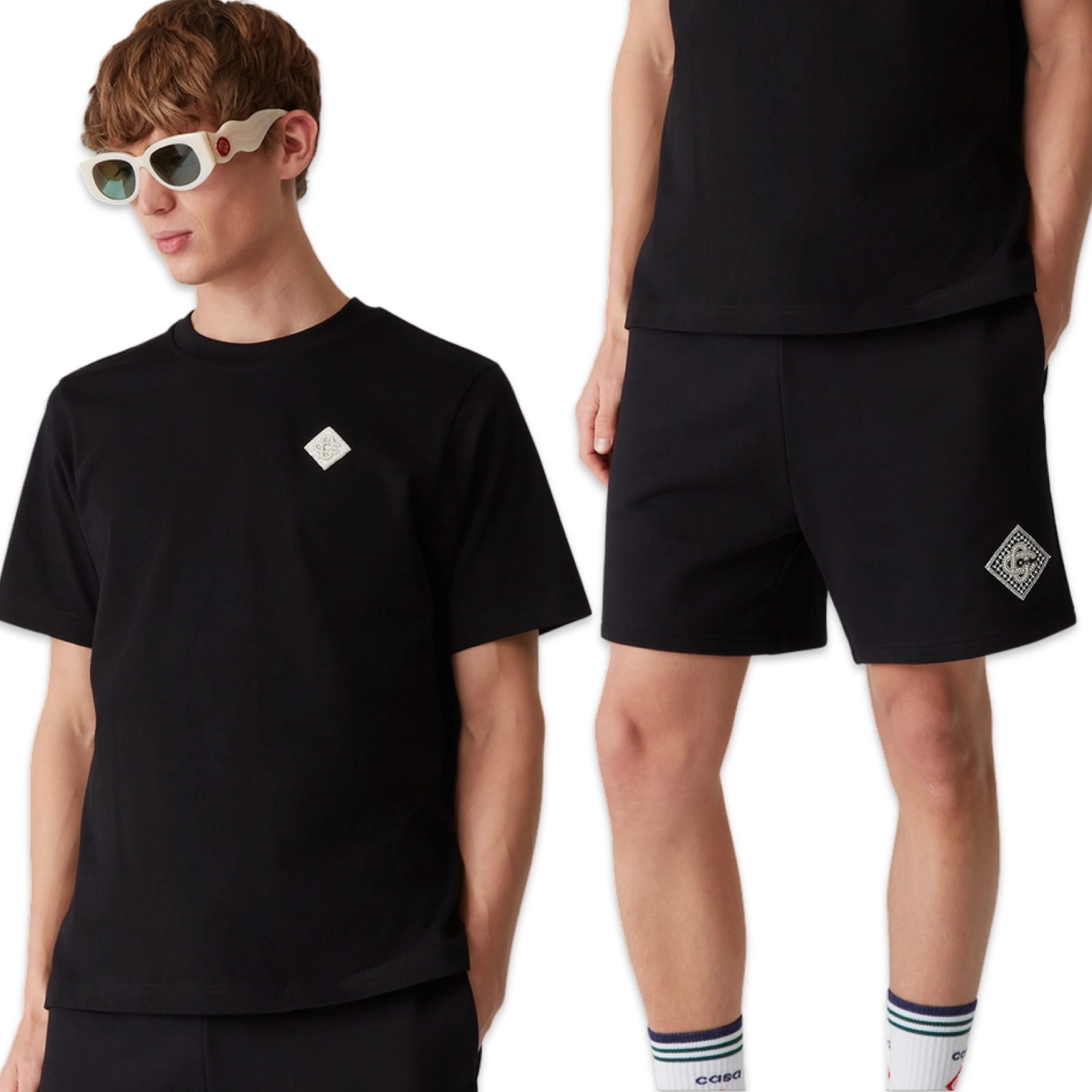 Casablanca Pearl Diamond Shorts & Tee Set 'Black'