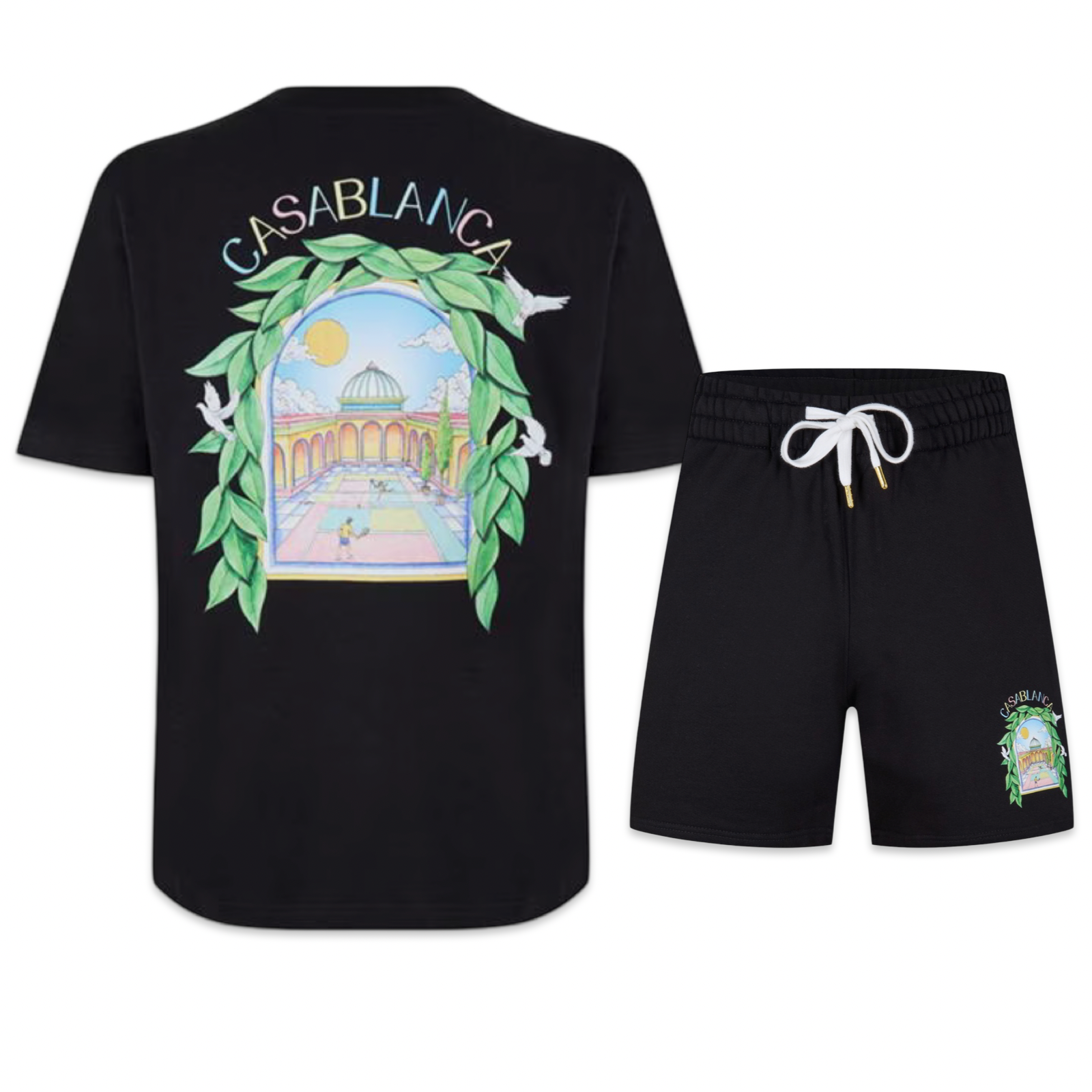 Casablanca Triomphe Shorts & Tee Set 'Black’