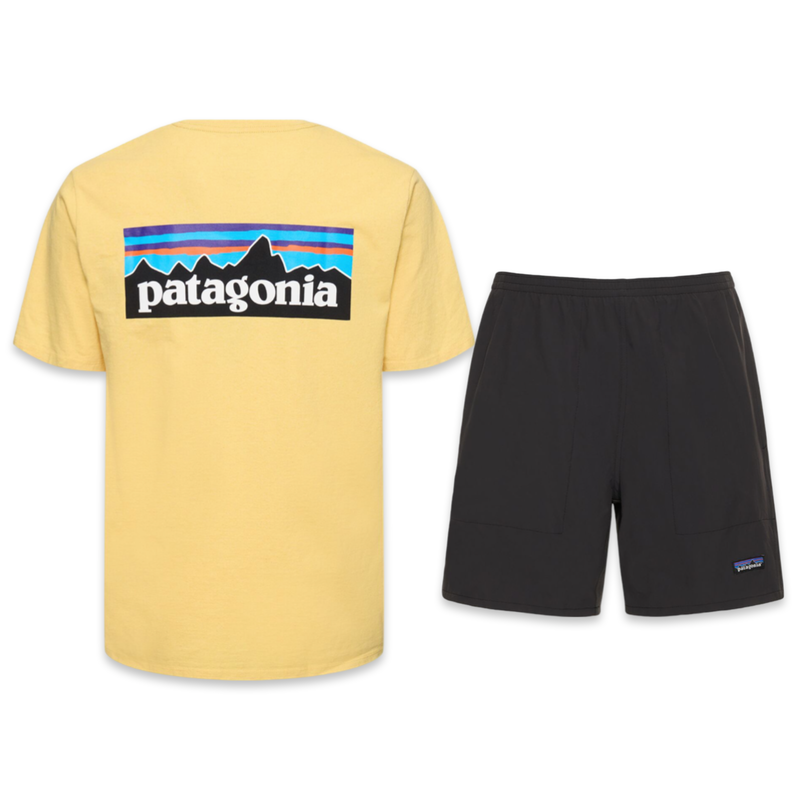 Patagonia Shorts Tee Set Yellow Black LuxStreet