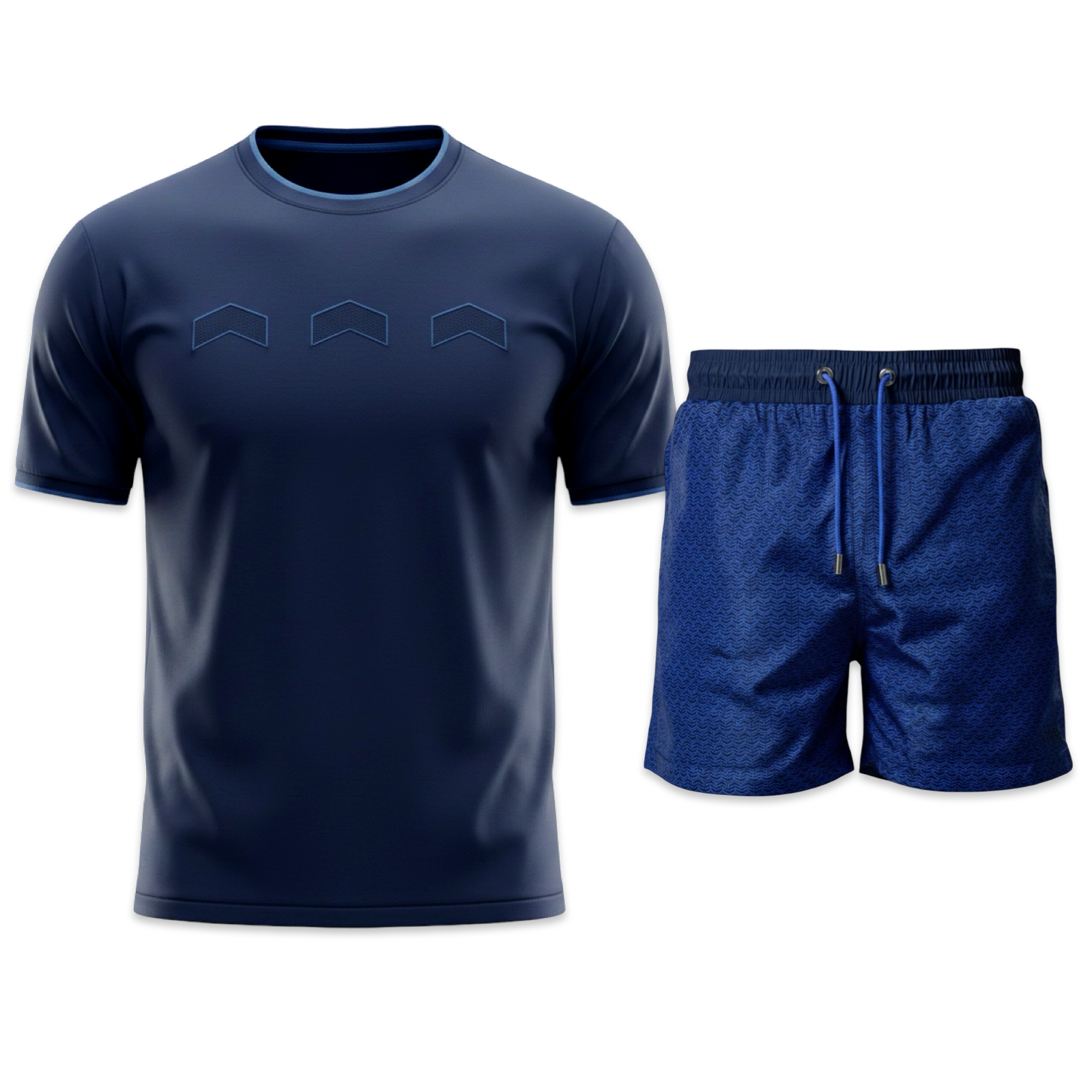 Lanka Chevron Shorts & Tee Set 'Blue Navy'