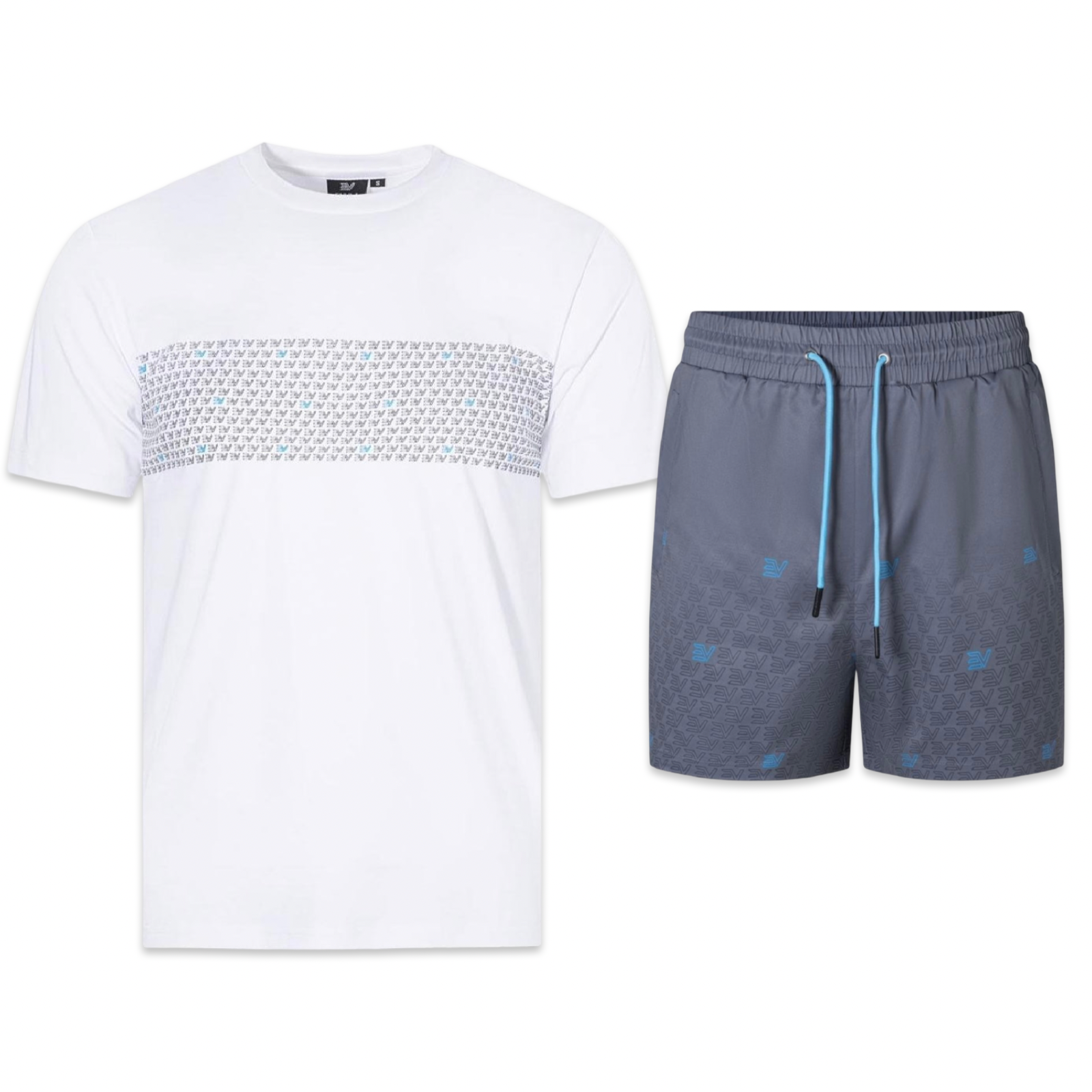 Envi-1 Fade Monogram Set ‘White & Baby Blue’