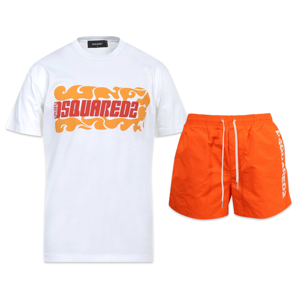 Dsquared2 Graphic Shorts & Tee Set ‘Orange’