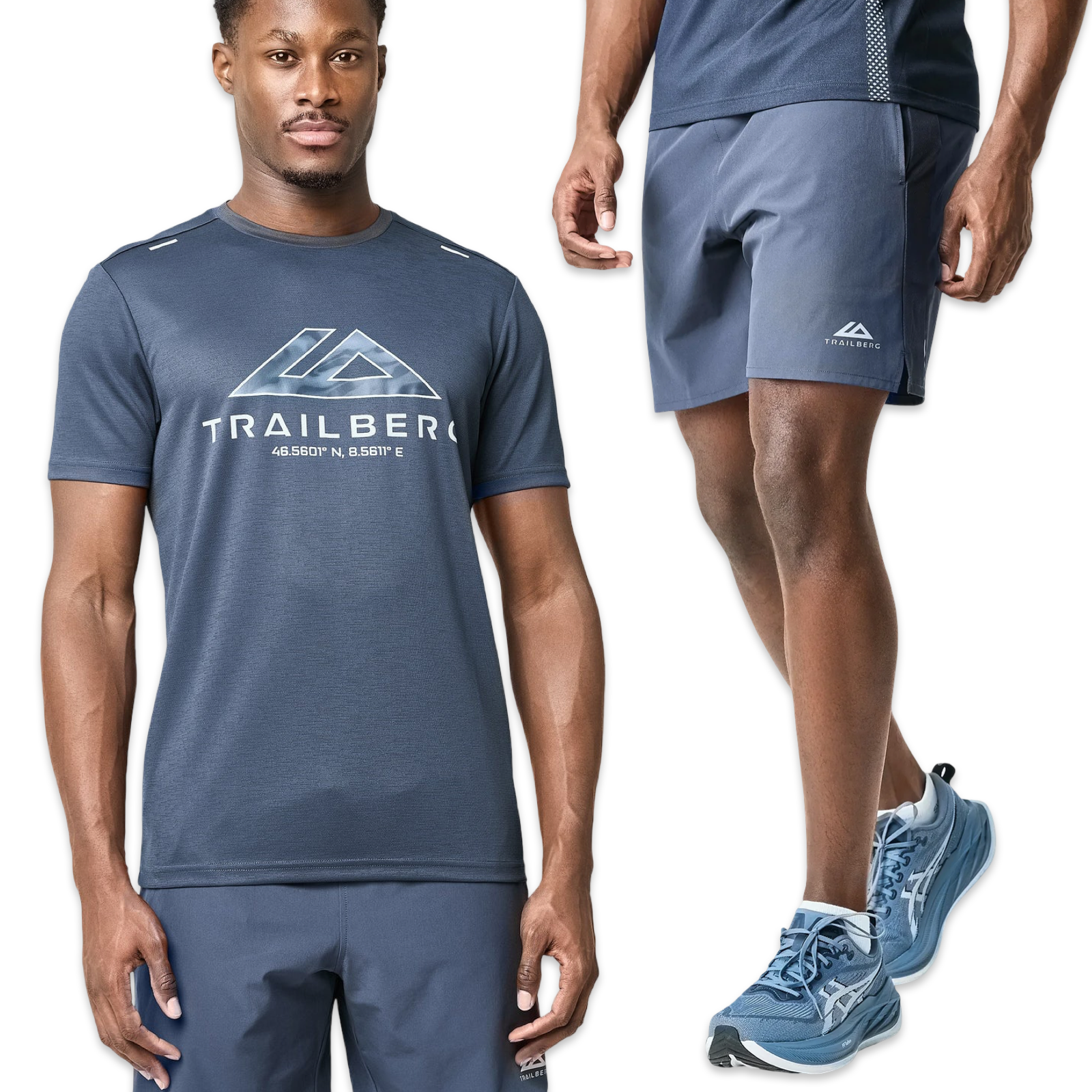 Trailberg Graphic T-Shirt & Shorts Set ‘Storm Blue’