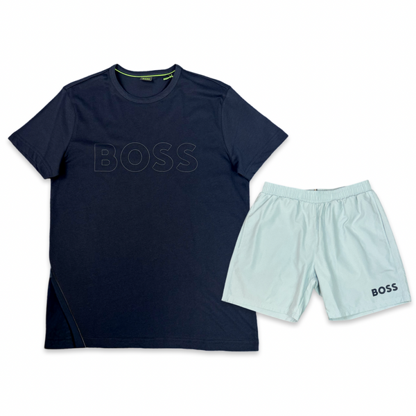 Hugo Boss T-Shirt & Shorts Set 'Navy & Baby Blue’