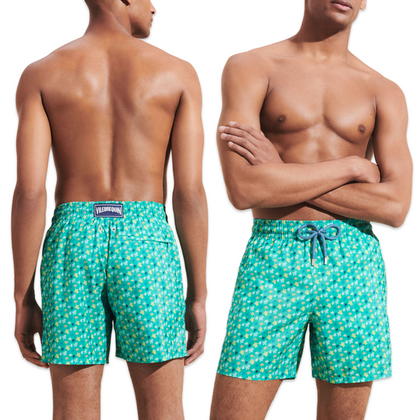 Vilebrequin Turtle Print Swim Shorts 'Aqua Green’