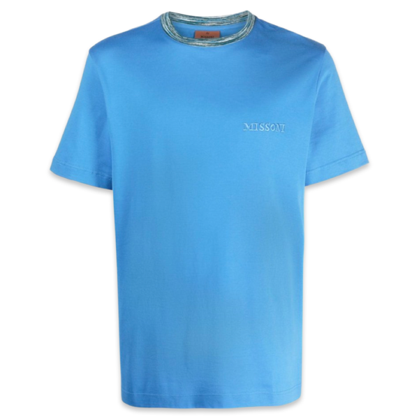 Missoni Striped Collar T-Shirt 'Blue’
