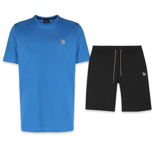 Paul Smith Cotton Shorts & T-Shirt Set 'Black & Blue'