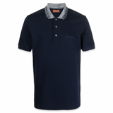 Missoni Zig-Zag Collar Polo T-Shirt 'Navy’