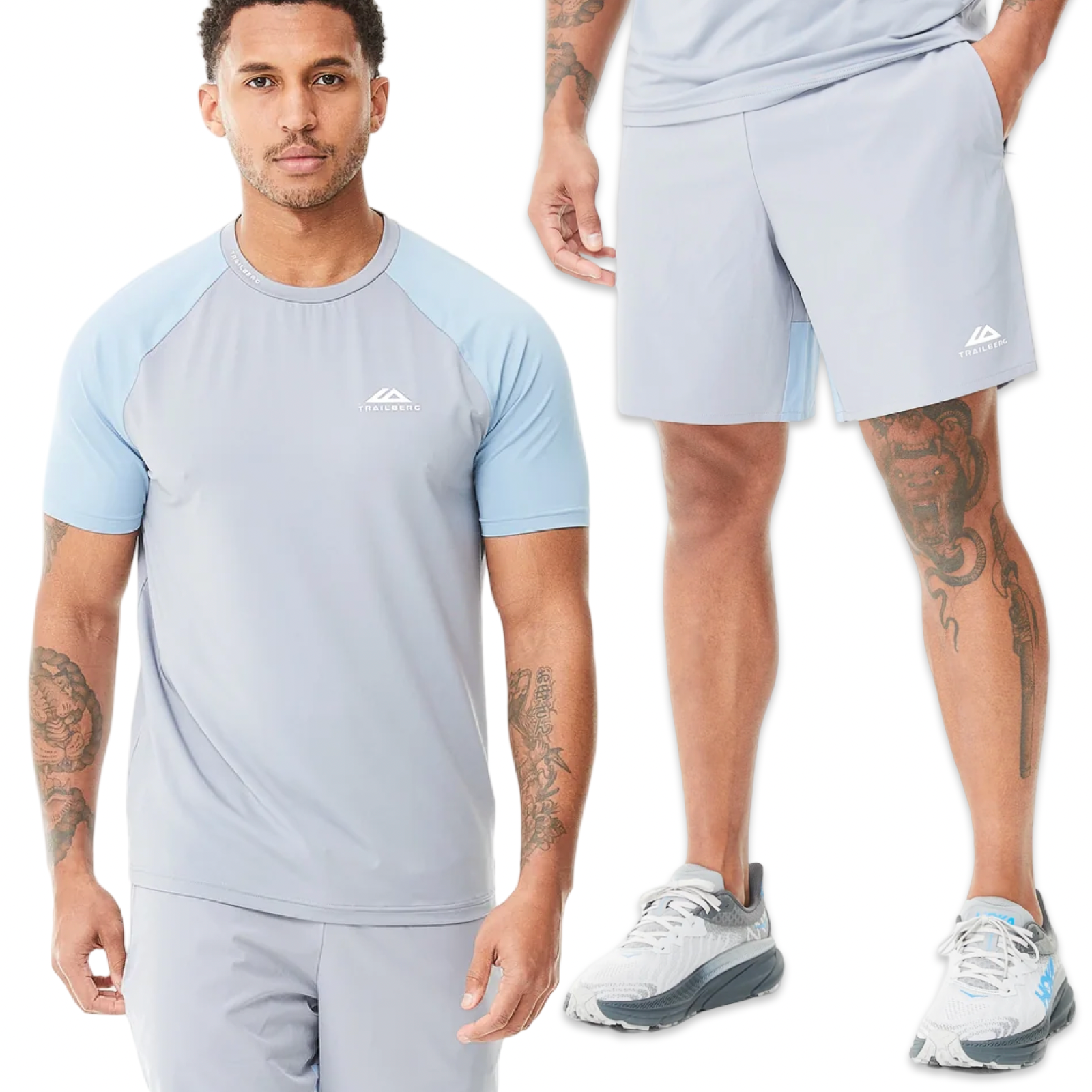 Trailberg Aperture T-Shirt & Shorts Set ‘Blue Grey’
