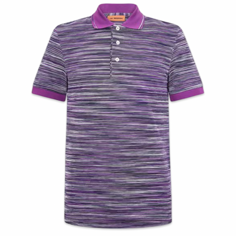 Missoni Striped Polo T-Shirt ‘Purple’