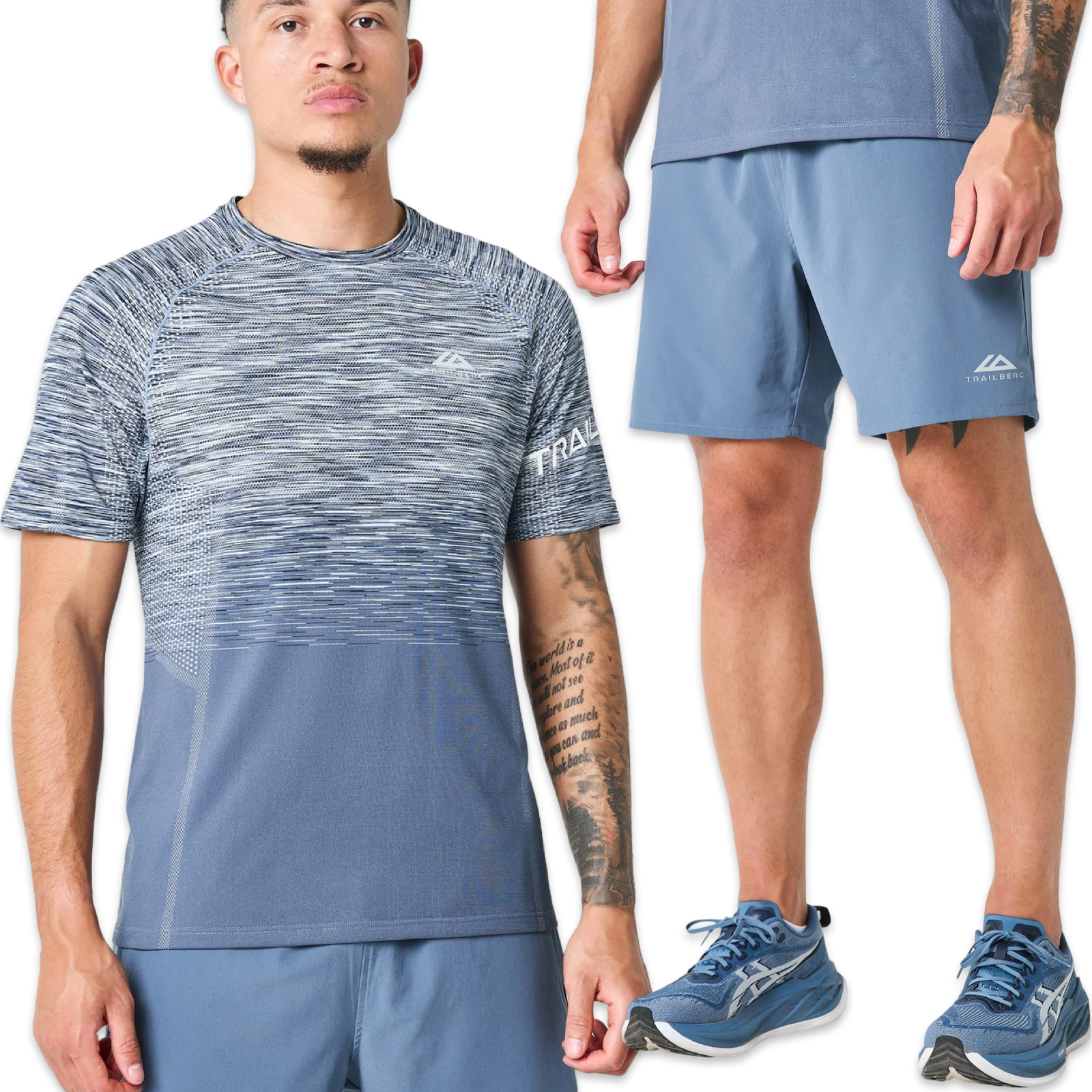 Trailberg Arc Seamless T-Shirt & Shorts Set ‘Storm Blue’