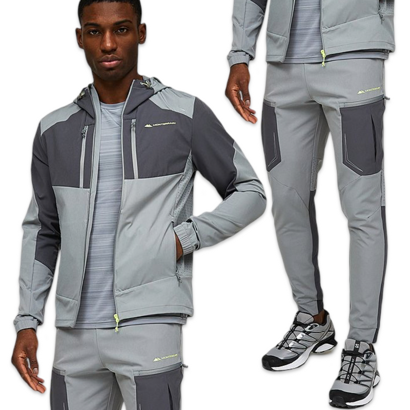 Monterrain Running Tracksuit 'Grey/Volt'