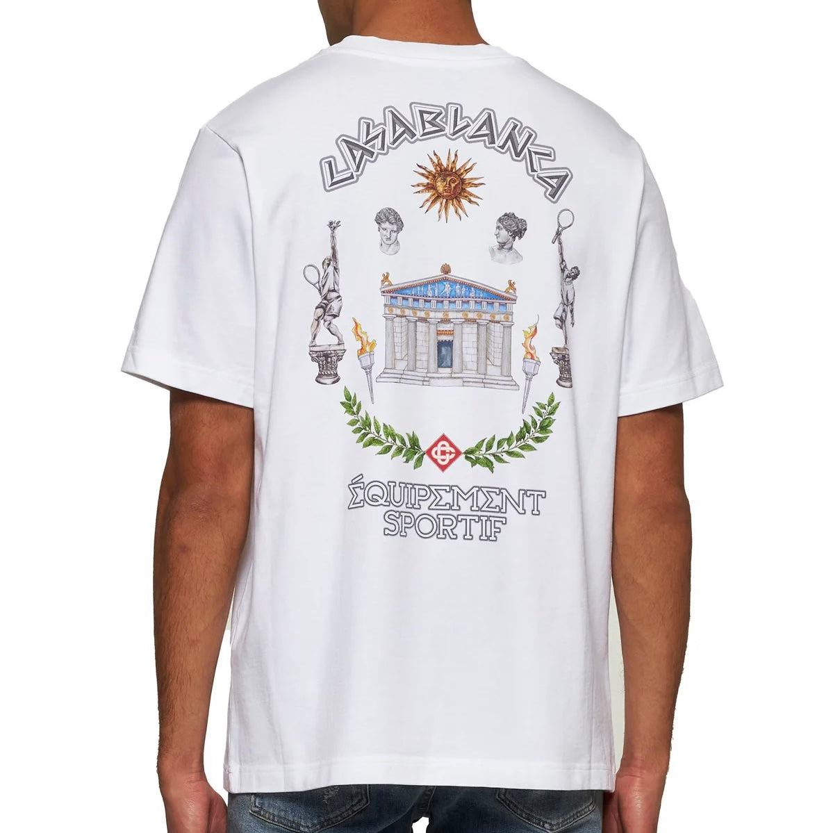 Casablanca Le Temple Du Sport Logo T-Shirt 'White'