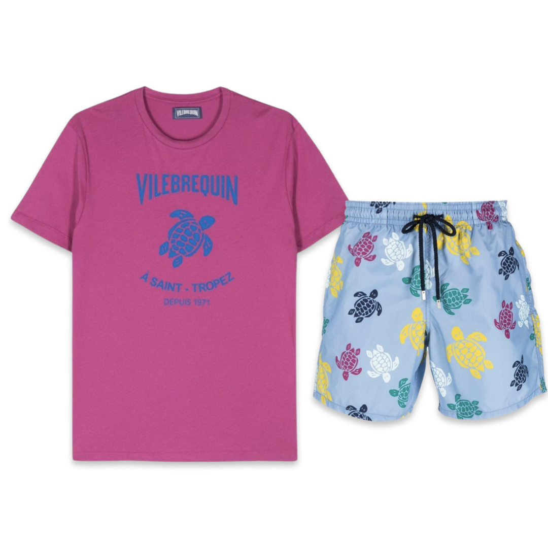 Vilebrequin Tropez Print Swim Set ‘Purple & Blue’