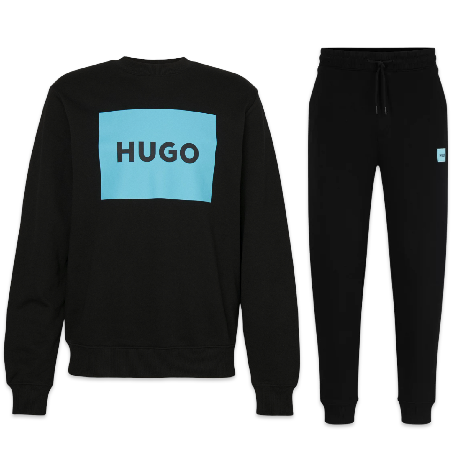 Hugo Boss Patch Logo Crewneck Tracksuit 'Black'