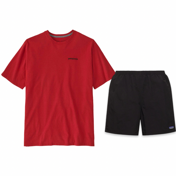 Patagonia Shorts & Tee Set 'Red & Black'