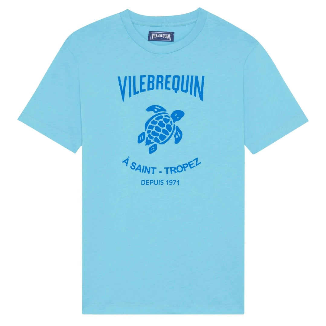 Vilebrequin Logo Print T-Shirt 'Blue'