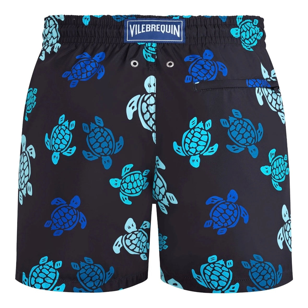 Vilebrequin Turtle Print Swim Shorts 'Black Aqua'
