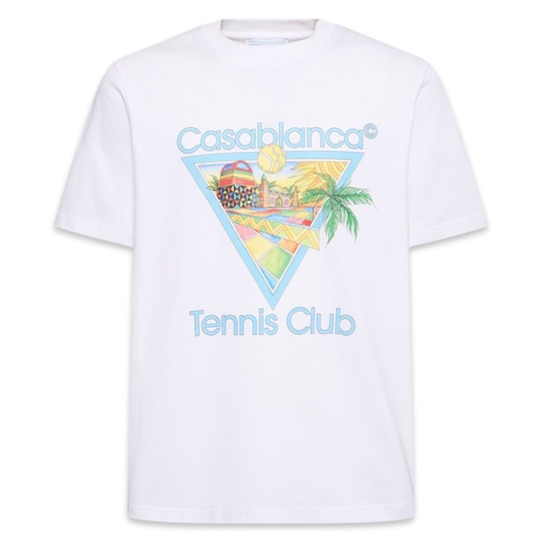 Casablanca Tennis Club T-shirt 'White & Baby Blue’