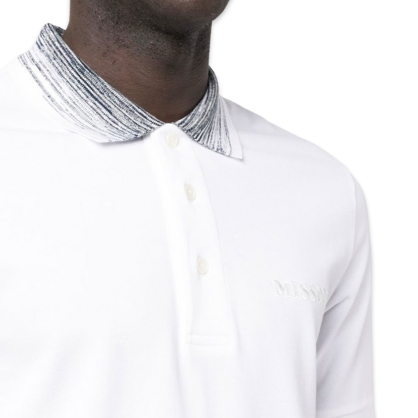 Missoni Zig-Zag Collar Polo T-Shirt 'White'