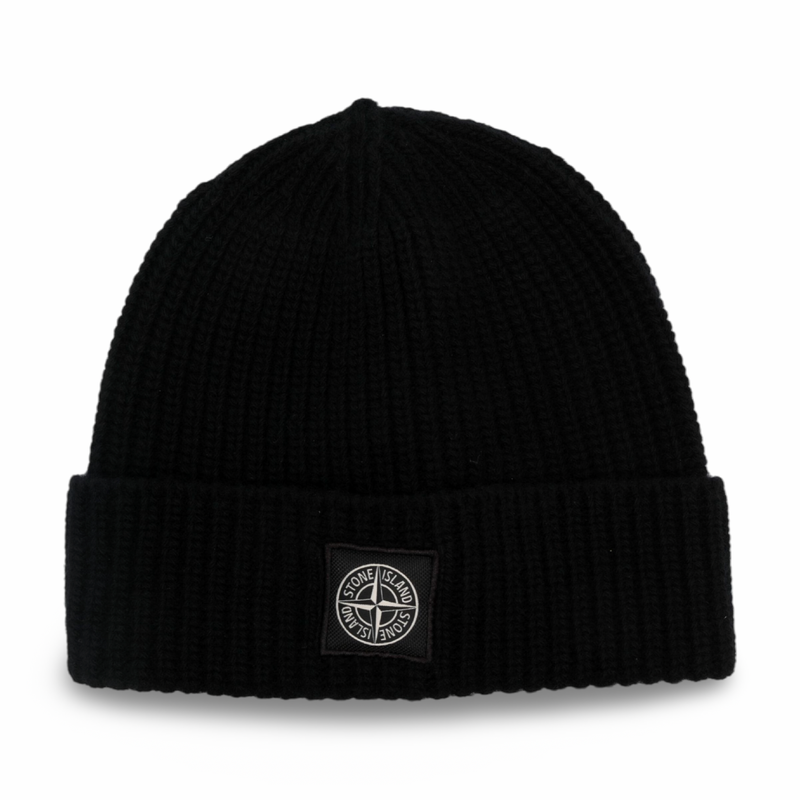 Stone Island Compass Ribbed Beanie ‘Black’