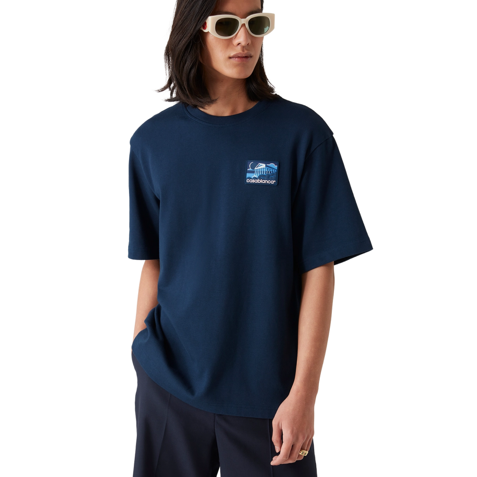 Casablanca Temple Oversized T-shirt 'Navy’