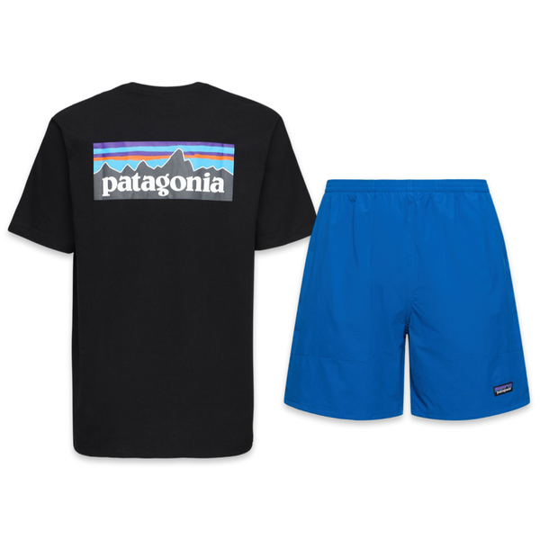 Patagonia Shorts & Tee Set ‘Black & Blue’