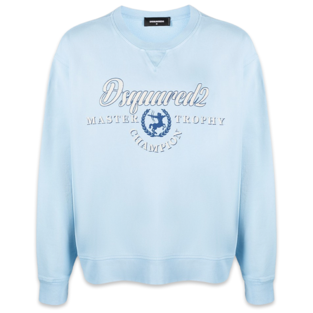 Dsquared2 Master Trophy Logo Crew Neck Jumper 'Light Blue’