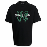 Palm Angels Green Spray Monogram T-Shirt 'Black'