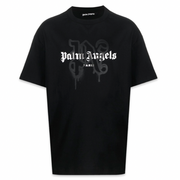 Palm Angels Black Spray Monogram T-Shirt 'Black'