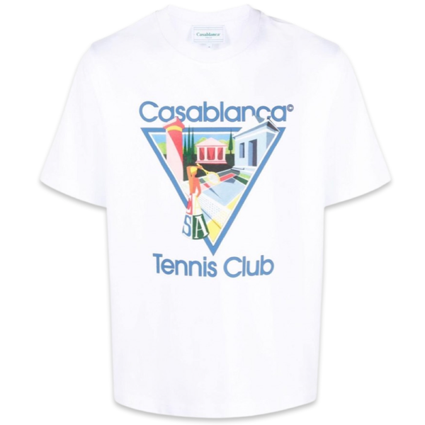 T-shirt Casablanca Tennis Club 'Blanc &amp; Bleu'